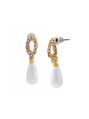 gold metal drop earring - 17327698 - Standard Image - 3