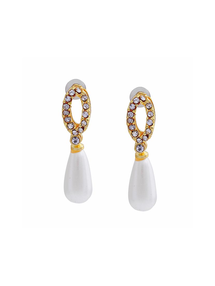gold metal drop earring - 17327698 - Zoom Image - 2