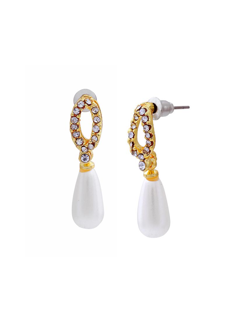 gold metal drop earring - 17327698 - Zoom Image - 3