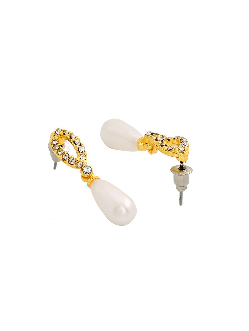gold metal drop earring - 17327698 - Zoom Image - 4