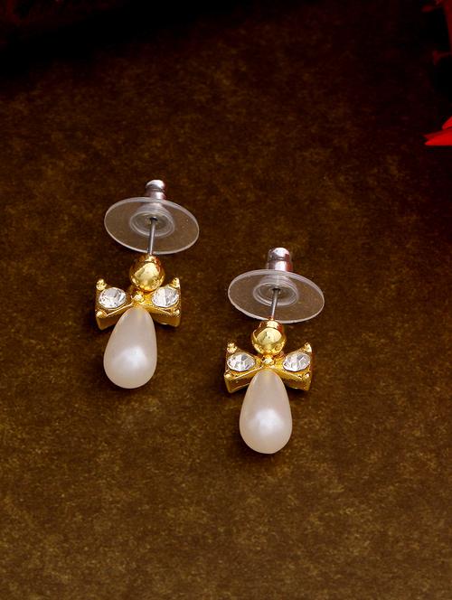 white metal drop earring - 17327699 - Standard Image - 1