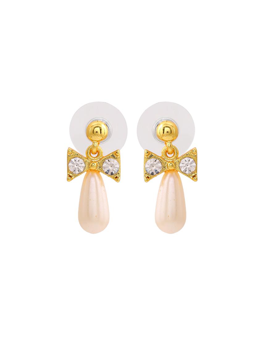 white metal drop earring - 17327699 - Zoom Image - 3