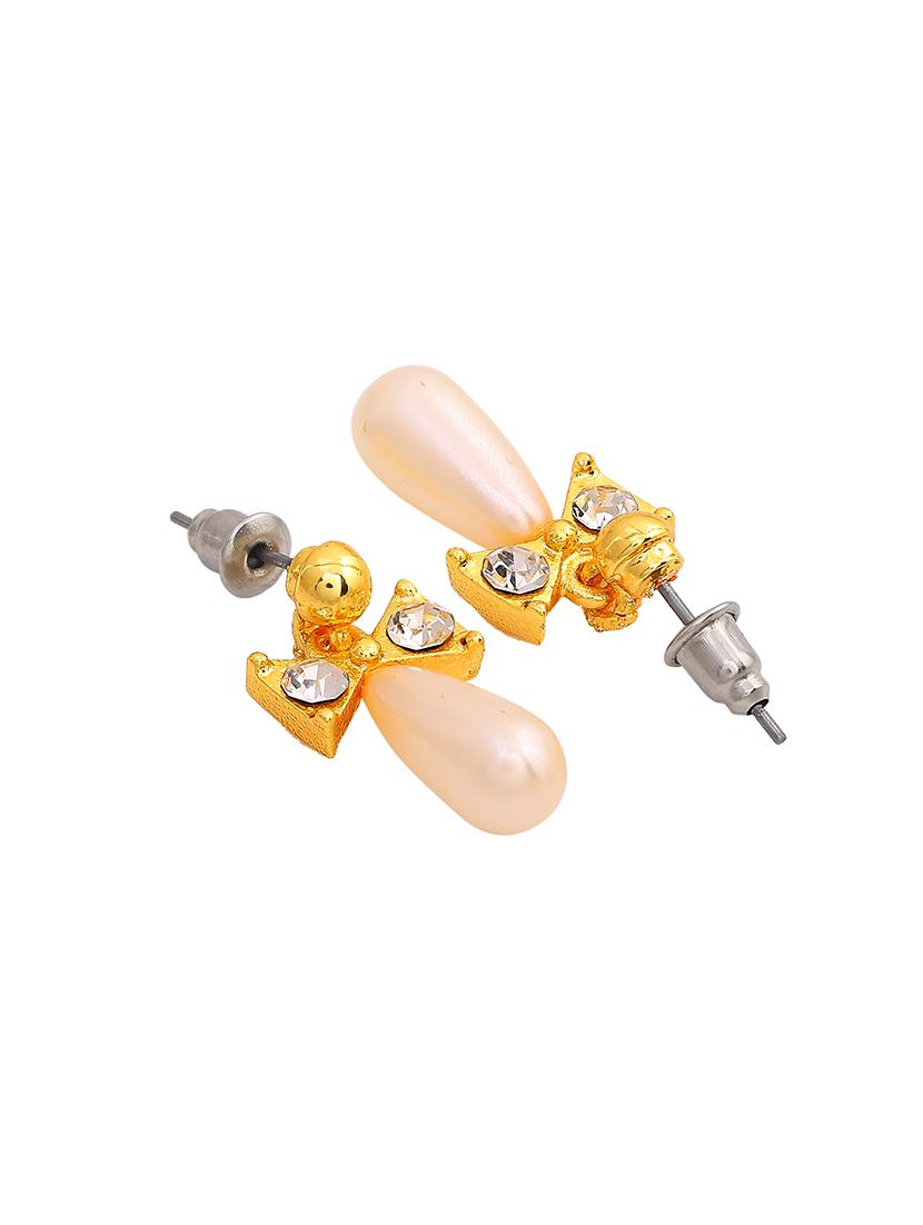 white metal drop earring - 17327699 - Zoom Image - 4