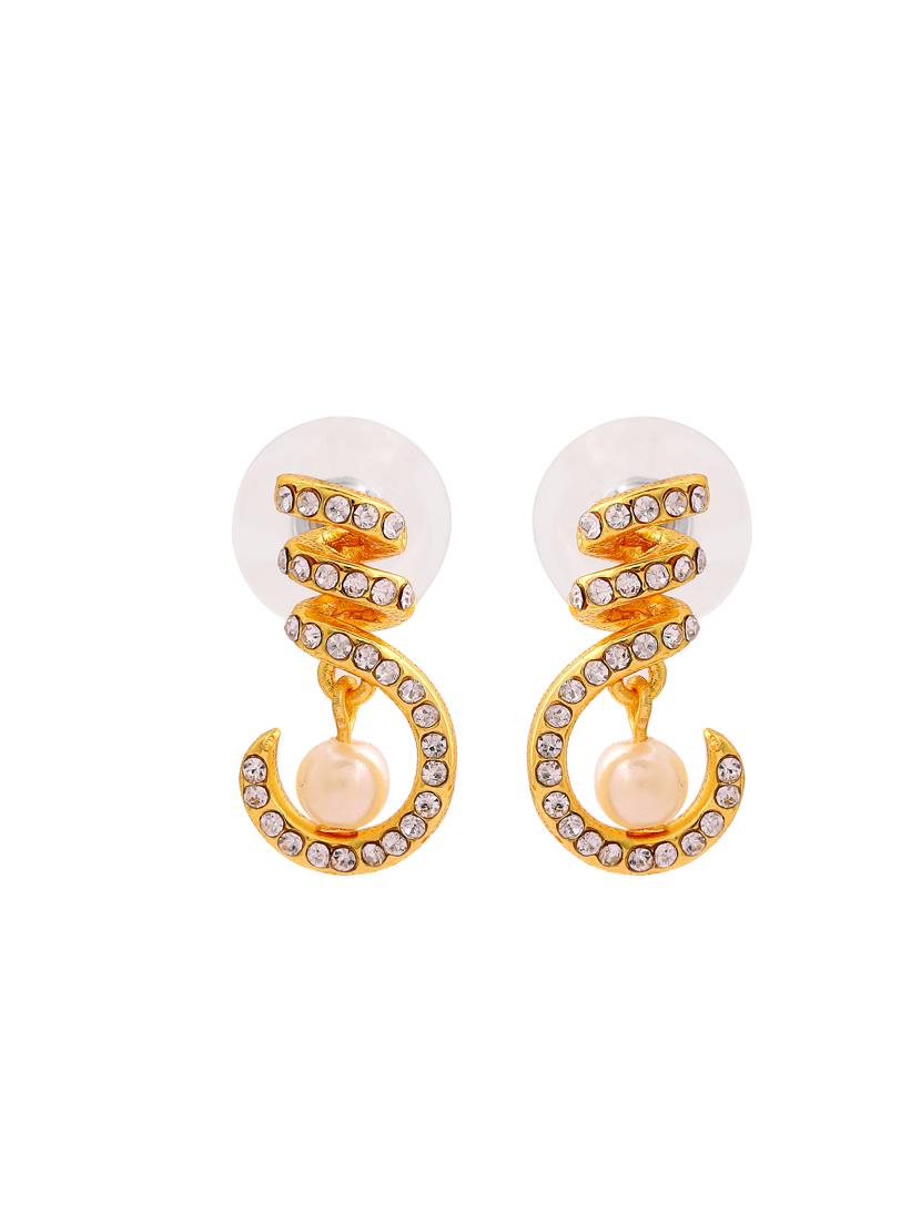 white metal studs earring - 17327701 - Zoom Image - 2