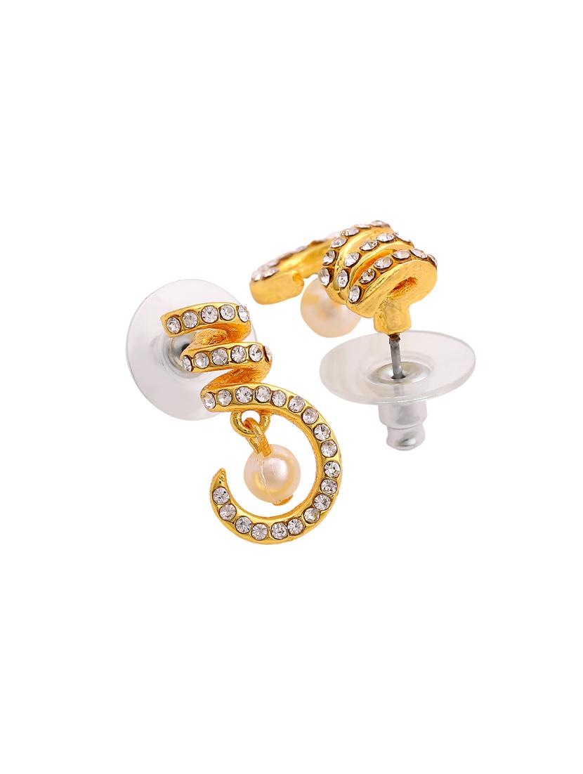 white metal studs earring - 17327701 - Zoom Image - 3