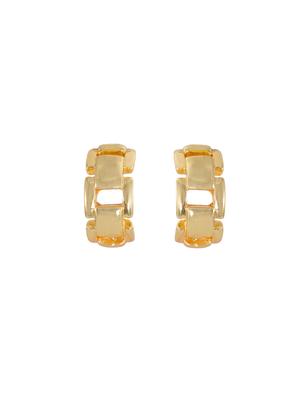 gold metal hoop earring - 17327708 - Standard Image - 3