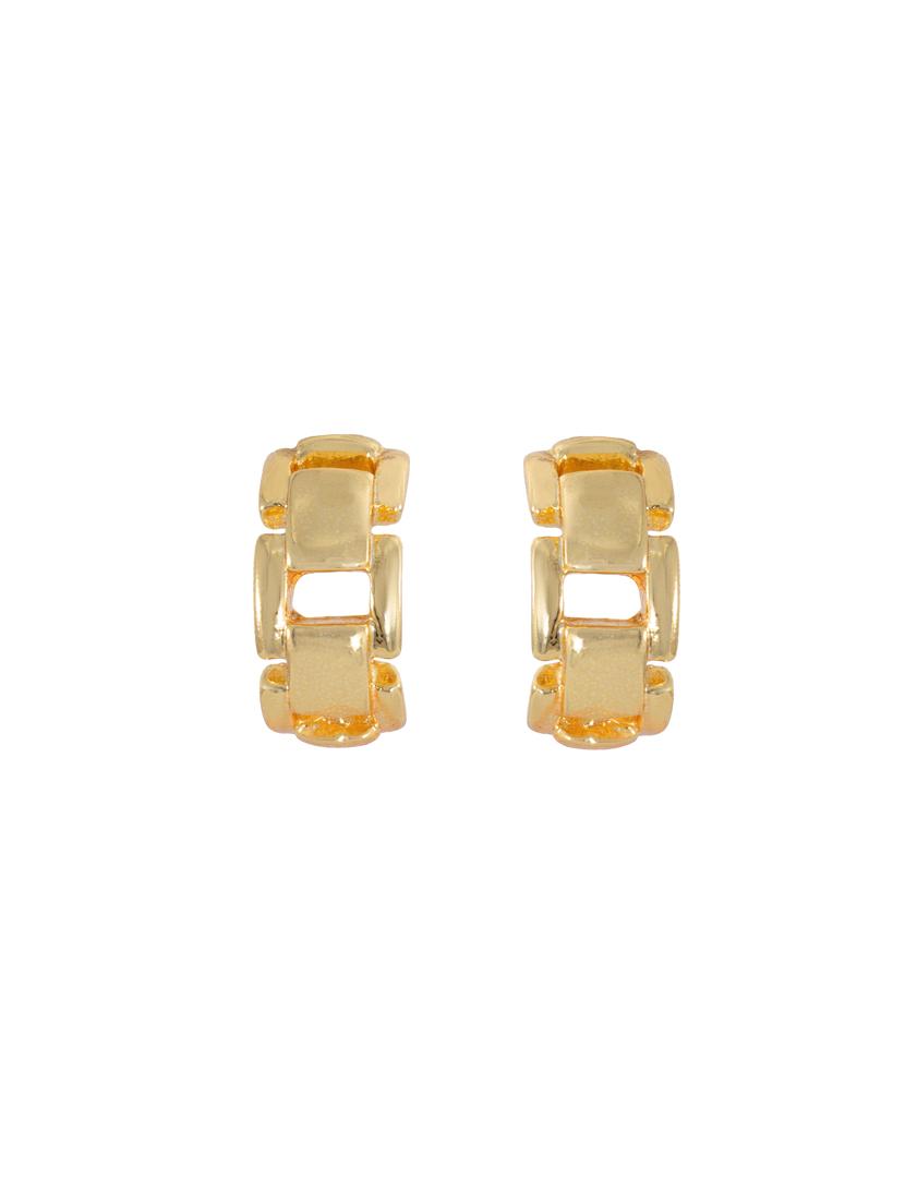 gold metal hoop earring - 17327708 - Zoom Image - 3