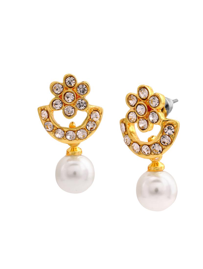 white metal drop earring - 17327710 - Zoom Image - 2