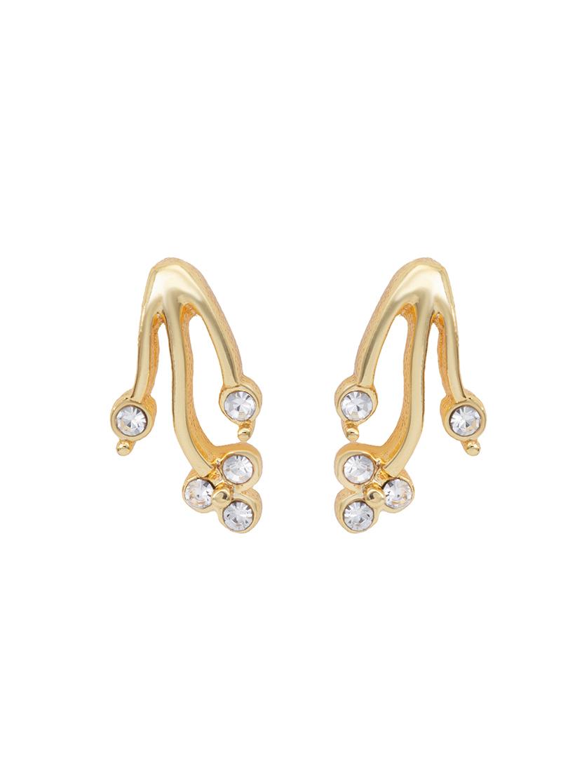 white metal studs earring - 17327712 - Zoom Image - 2