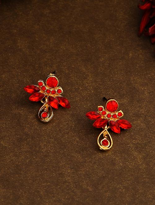 red metal drop earring - 17327720 - Standard Image - 1