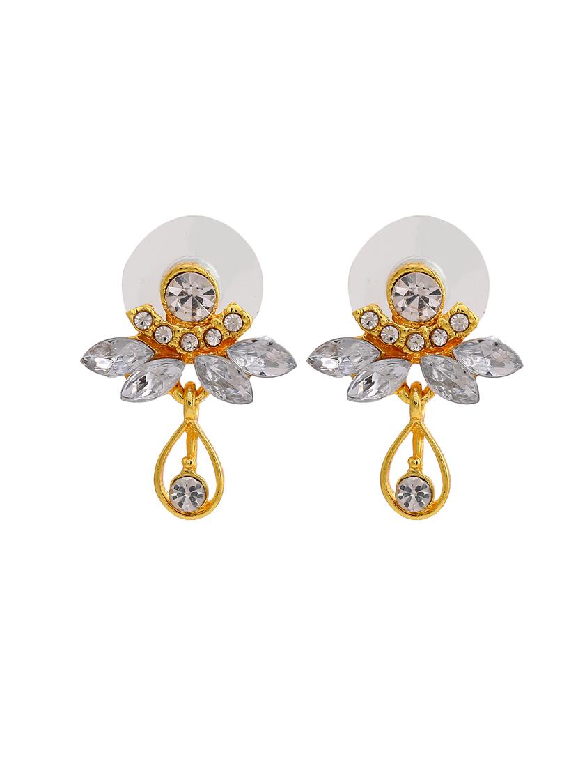 white metal drop earring - 17327721 - Zoom Image - 2