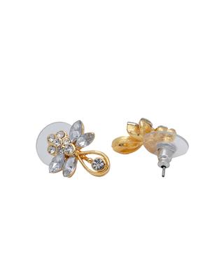 white metal studs earring - 17327723 - Standard Image - 3