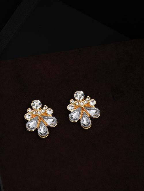 white metal studs earring - 17327724 - Standard Image - 1
