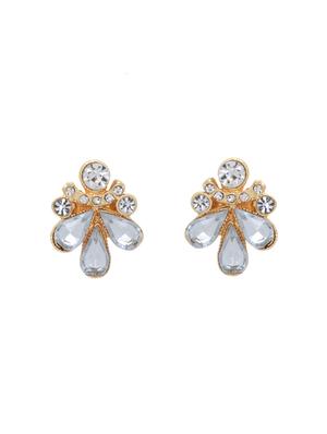 white metal studs earring - 17327724 - Standard Image - 3