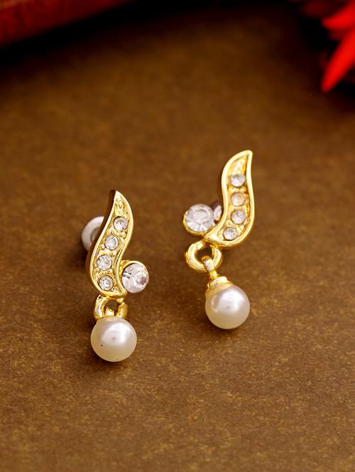 white metal drop earring - 17327731 - Standard Image - 1