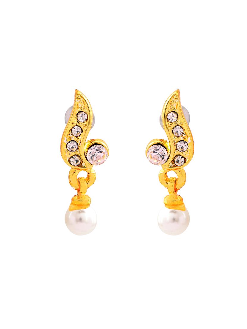 white metal drop earring - 17327731 - Zoom Image - 2