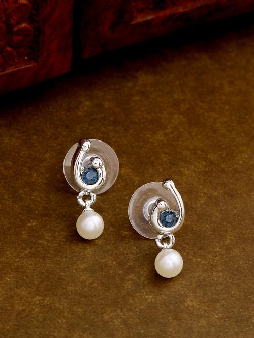 blue metal drop earring - 17327734 - Standard Image - 1