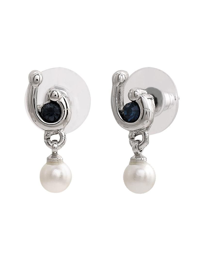 blue metal drop earring - 17327734 - Zoom Image - 2