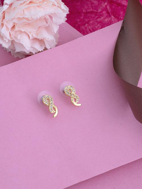 white metal studs earring - 17327735 - Standard Image - 1