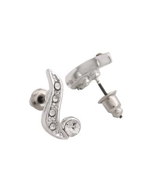 white metal studs earring - 17327738 - Standard Image - 2