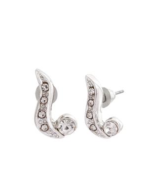 white metal studs earring - 17327738 - Standard Image - 3