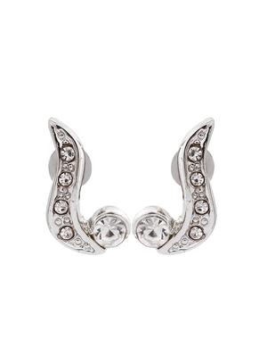 white metal studs earring - 17327738 - Standard Image - 4
