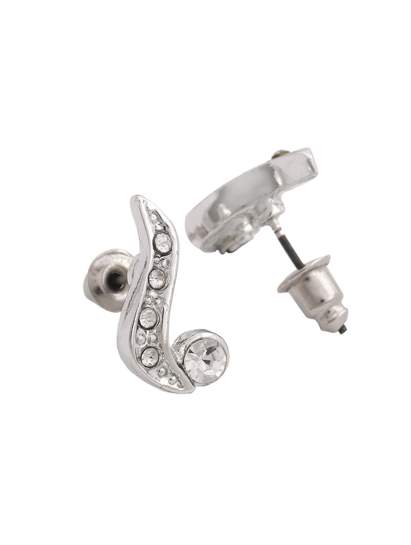 white metal studs earring - 17327738 - Zoom Image - 2