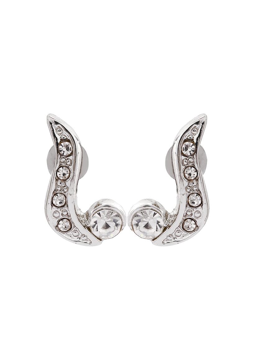 white metal studs earring - 17327738 - Zoom Image - 4