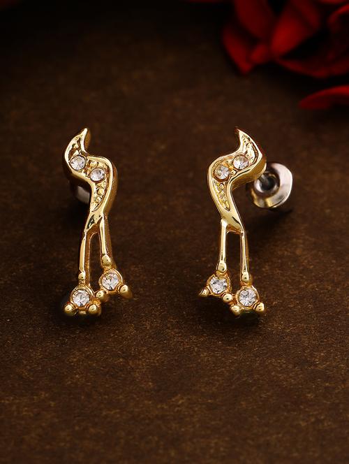gold metal studs earring - 17327739 - Standard Image - 1