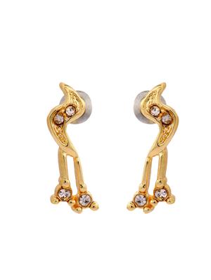 gold metal studs earring - 17327739 - Standard Image - 3