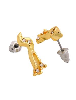 gold metal studs earring - 17327739 - Standard Image - 4