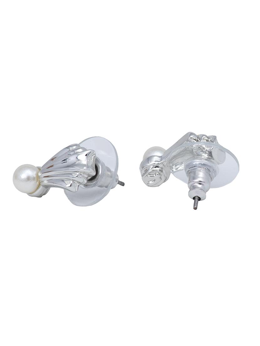 silver metal studs earring - 17327746 - Zoom Image - 3