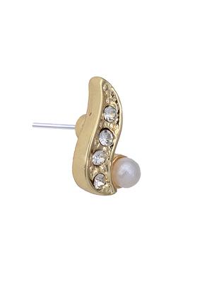 gold metal studs earring - 17327749 - Standard Image - 4