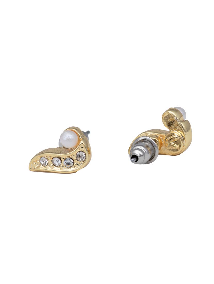 gold metal studs earring - 17327749 - Zoom Image - 2