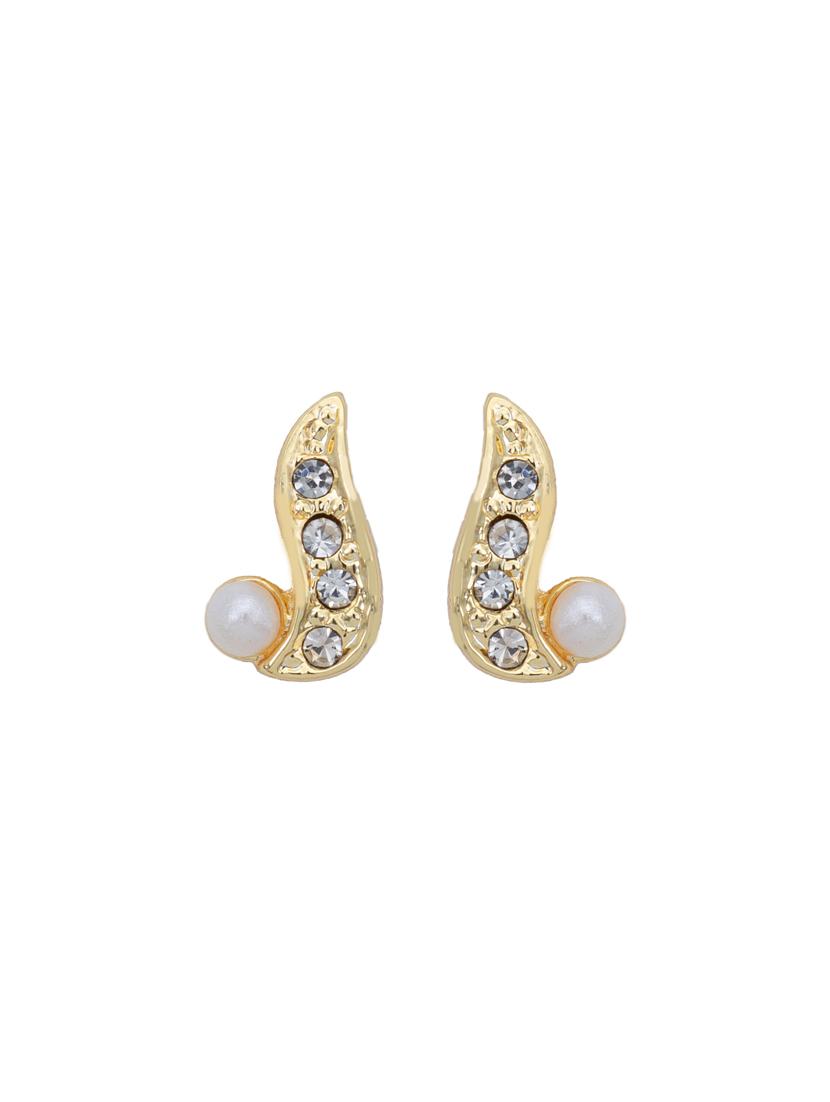 gold metal studs earring - 17327749 - Zoom Image - 3