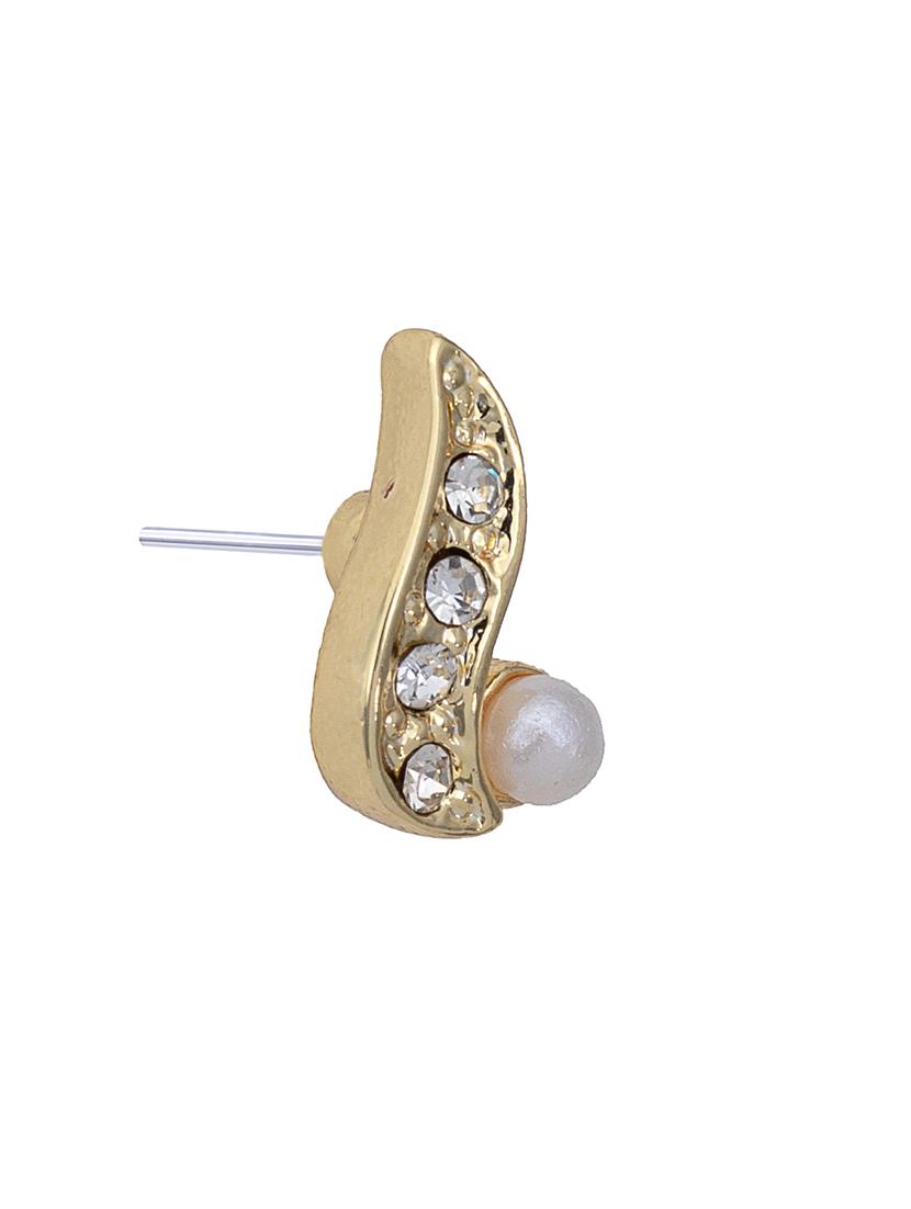gold metal studs earring - 17327749 - Zoom Image - 4