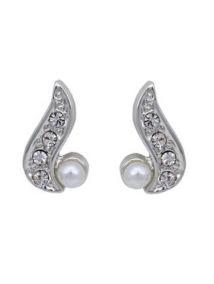 white metal studs earring - 17327750 - Standard Image - 3