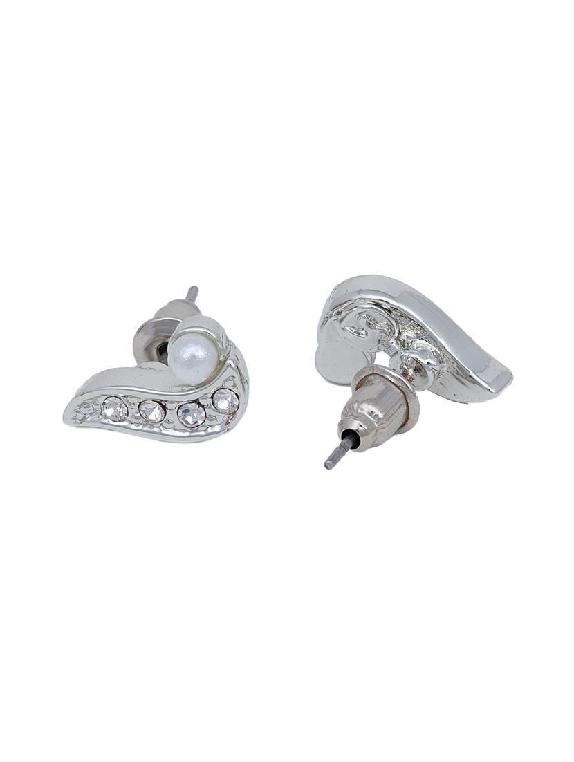 white metal studs earring - 17327750 - Zoom Image - 2