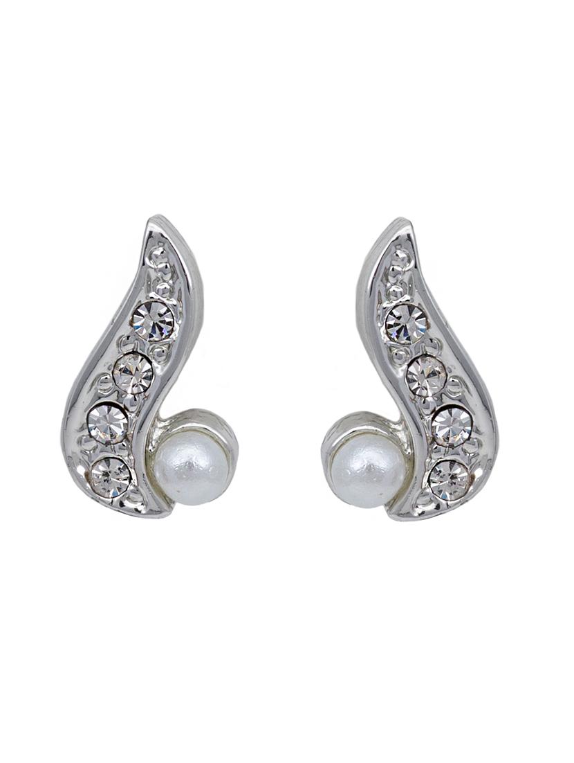 white metal studs earring - 17327750 - Zoom Image - 3