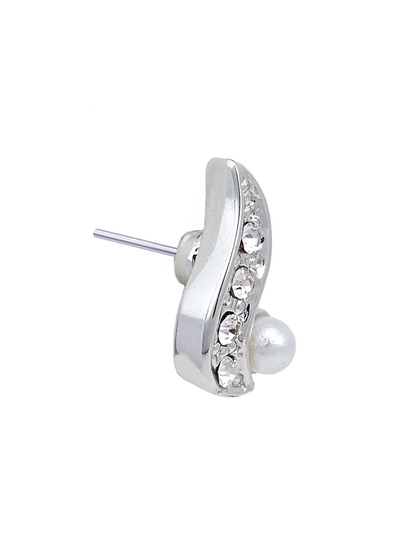 white metal studs earring - 17327750 - Zoom Image - 4