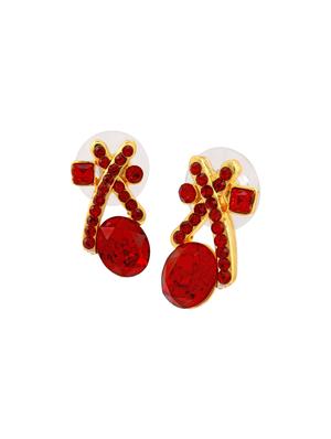red metal studs earring - 17327756 - Standard Image - 3