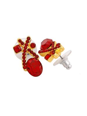 red metal studs earring - 17327756 - Standard Image - 4