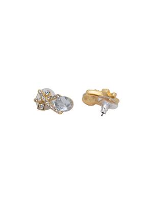 white metal studs earring - 17327757 - Standard Image - 4
