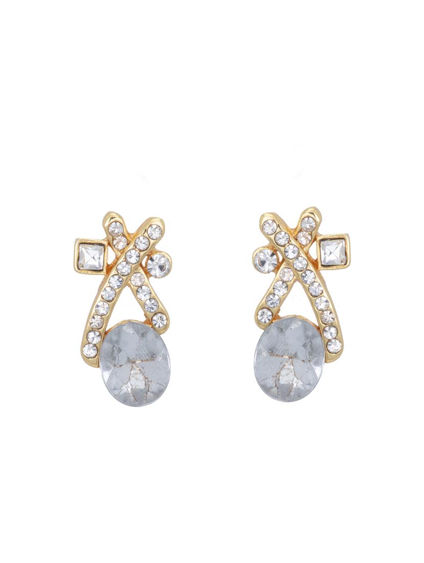 white metal studs earring - 17327757 - Zoom Image - 2