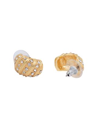 gold metal studs earring - 17327760 - Standard Image - 3