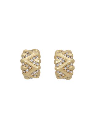 white metal studs earring - 17327762 - Standard Image - 3