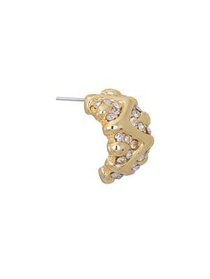 white metal studs earring - 17327762 - Standard Image - 4
