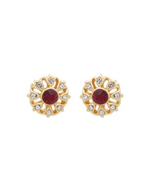 red metal studs earring - 17327766 - Standard Image - 3