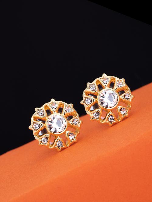 white metal studs earring - 17327767 - Standard Image - 1
