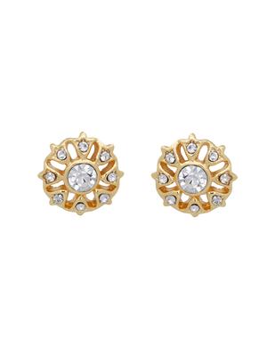 white metal studs earring - 17327767 - Standard Image - 3